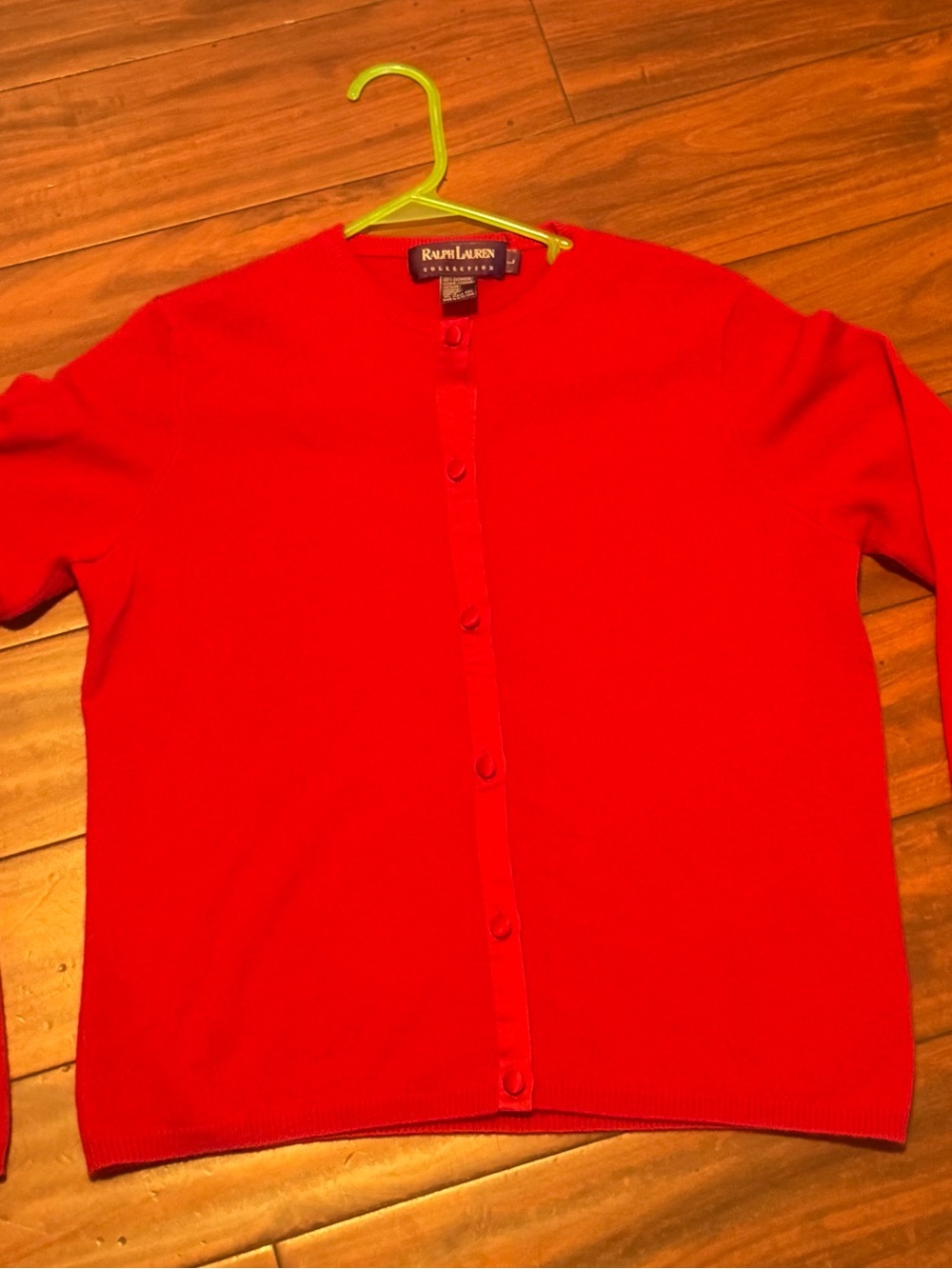 Purple label Ralph Lauren Red Button-Front Women's Cardigan 100% cashmere - Picture 8 of 14